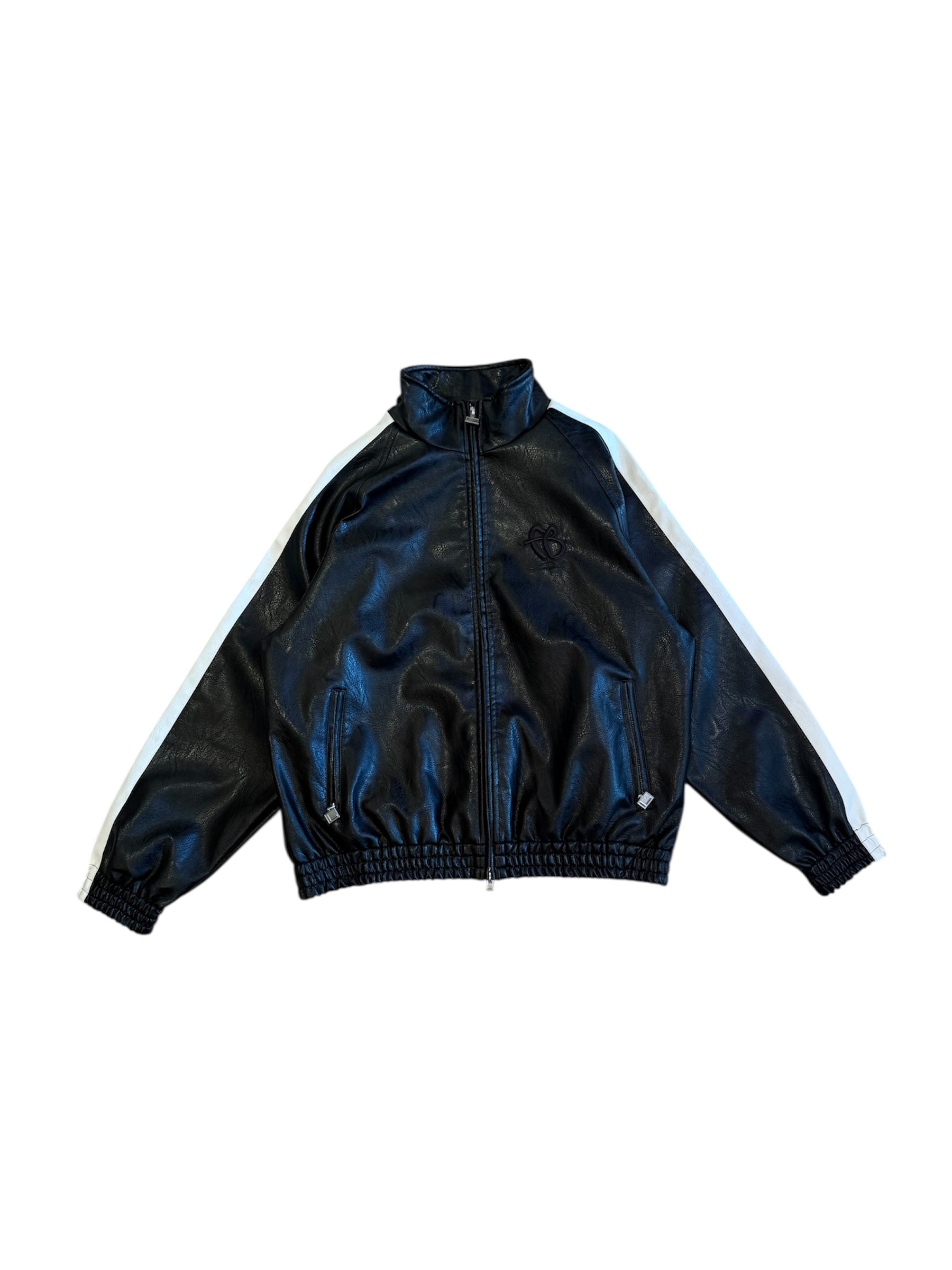 Faux Leather Track Jacket