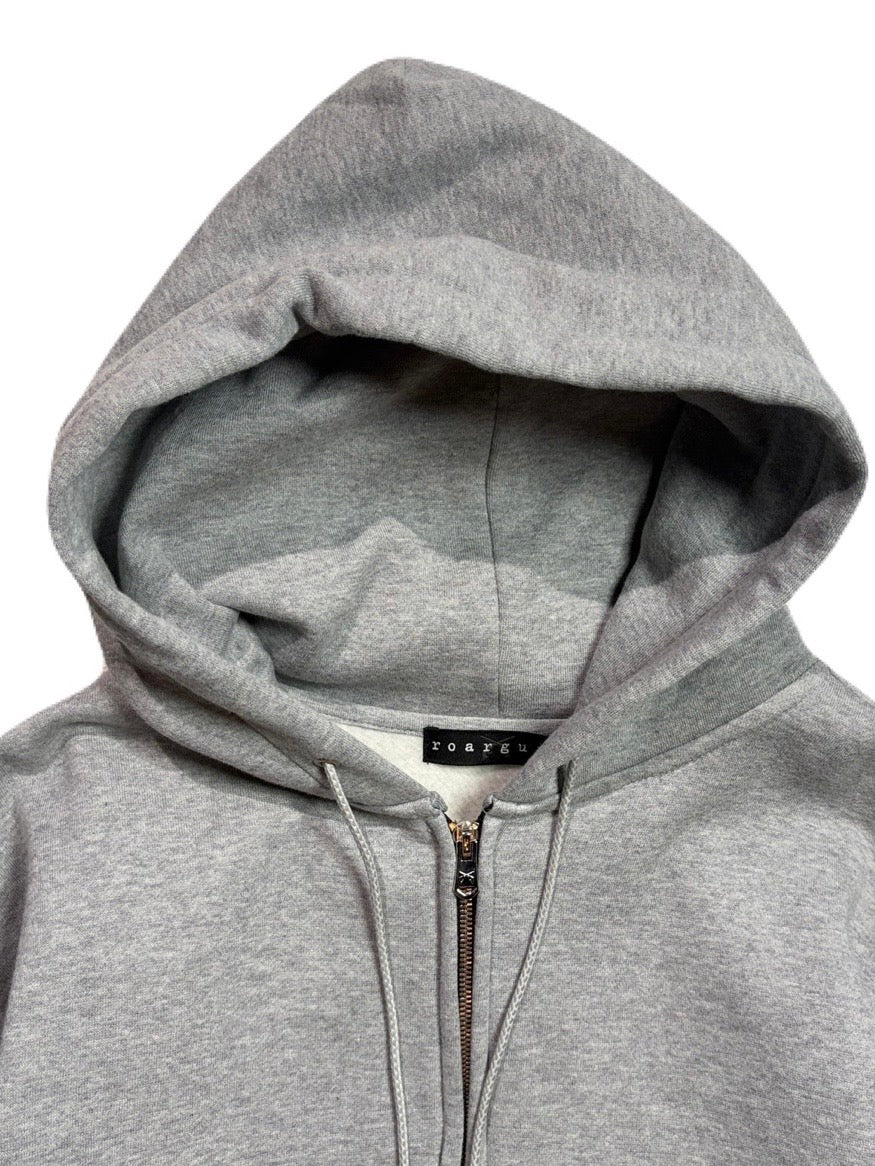 CROSSGUN LEATHER PATCH SWEAT HOODIE(GRAY)