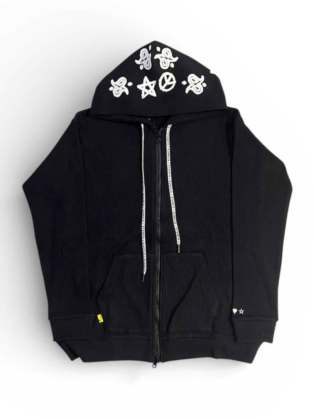 ヘビーウエイトコットンワッフルペイズリーサガラジップパーカー