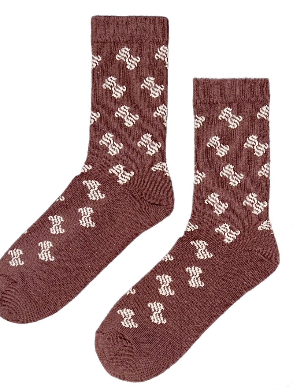 MONOGRAM SOCKS / BROWN