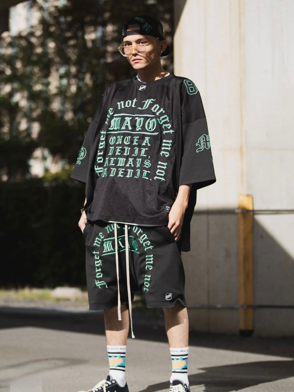 MAYO MESSAGE EMBROIDERY GAME SHORT SLEEVE SHIRT