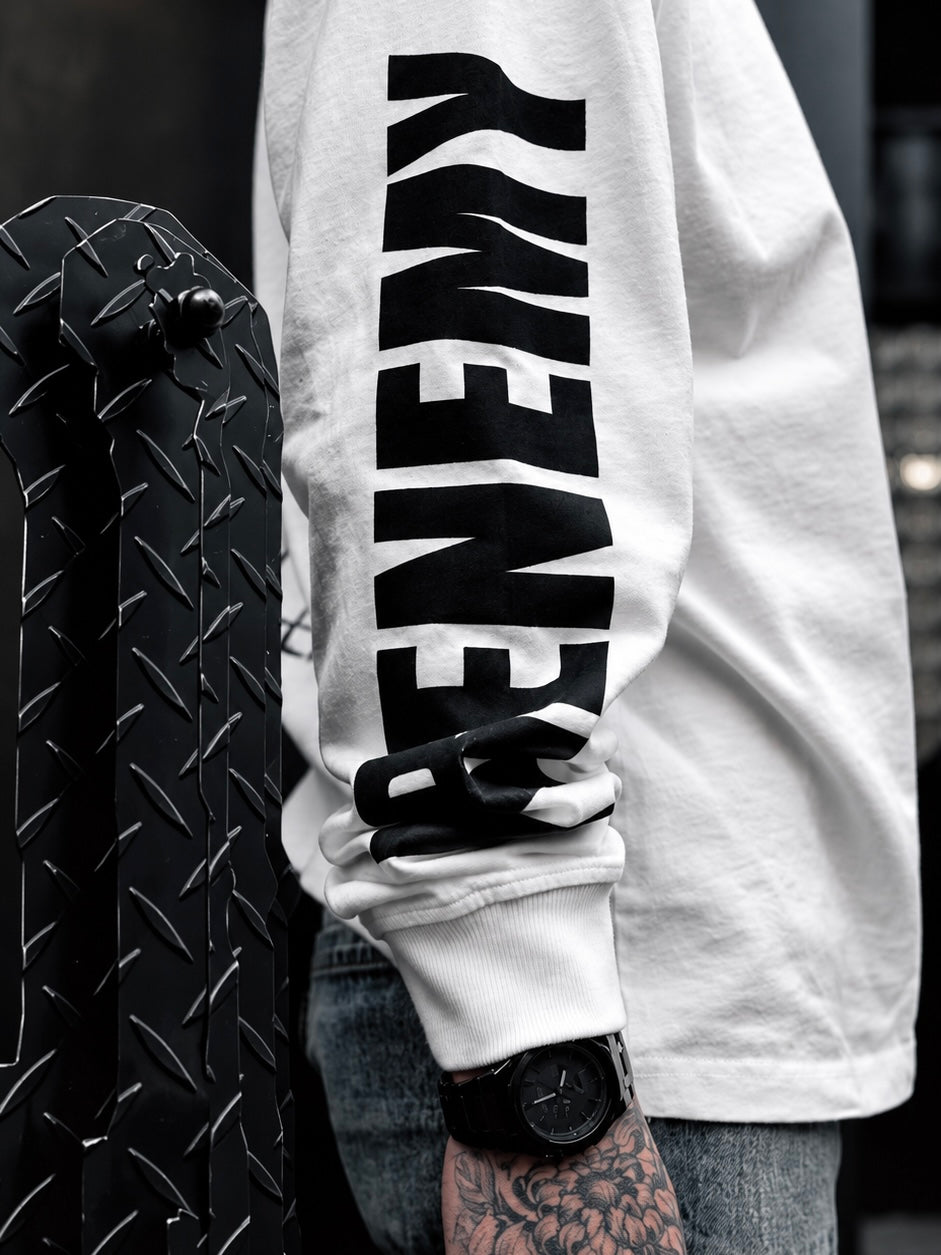 FRENEMY L/S TEE(WHITE×BLACK)