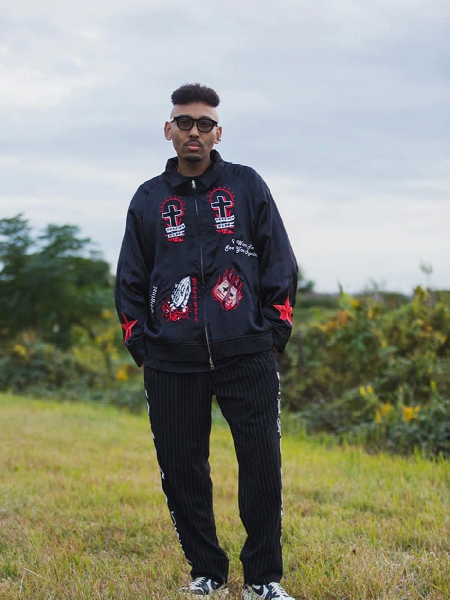 MAYO EMBROIDERY WITH COLLAR REVERSIBLE SOUVENIR JKT