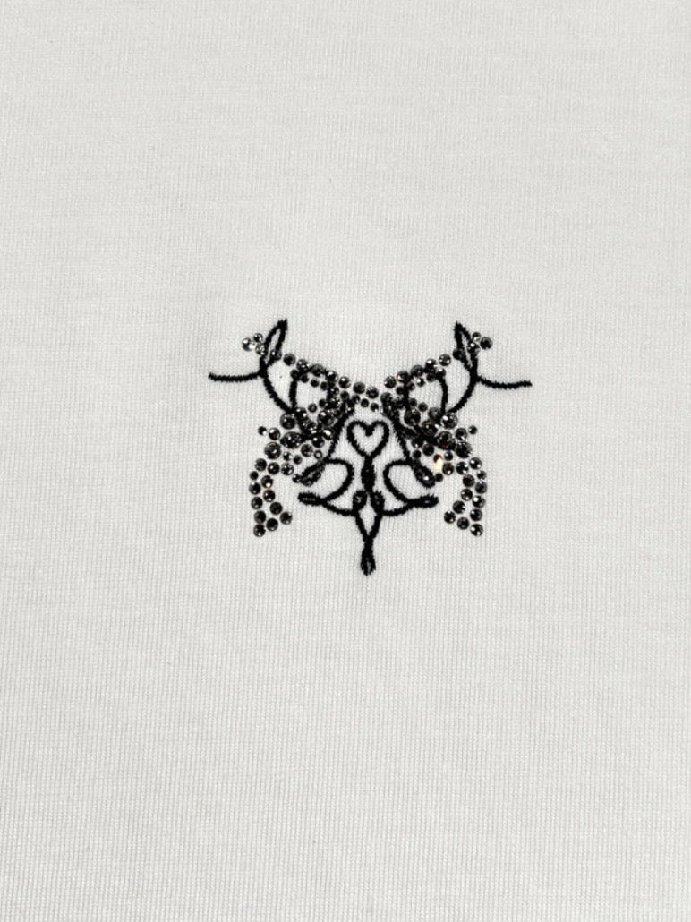 CROSSGUN EMBROIDERY x CRYSTAL T-SHIRT