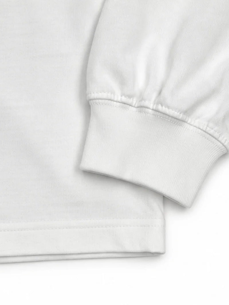 L/S TEE 'CTLS PILE EMB(WHITE)