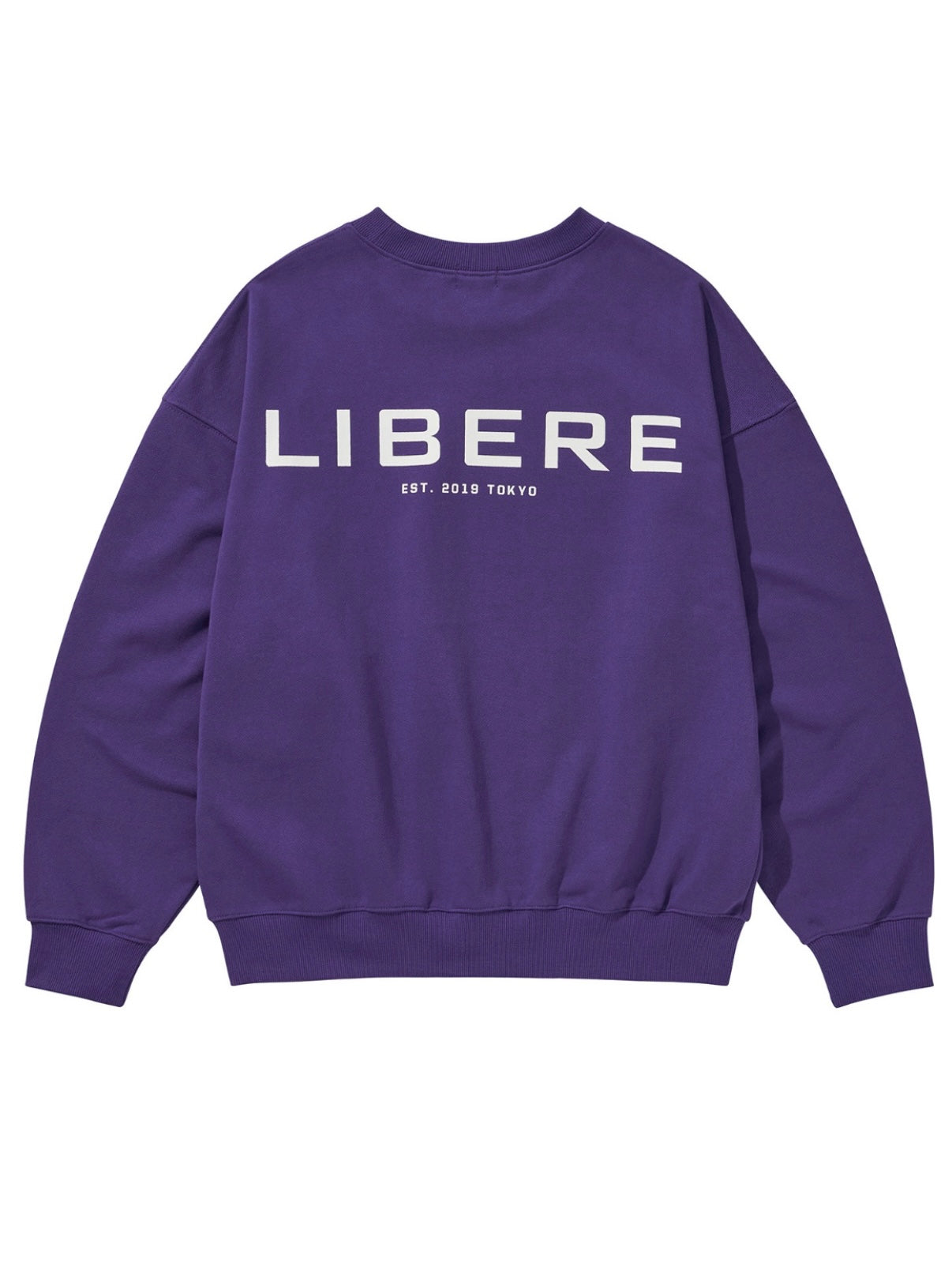 LIBERE LOGO CREWNECK SWEAT /ロゴグラフィックプリントクルーネックウェット ビッグシルエットトレーナー