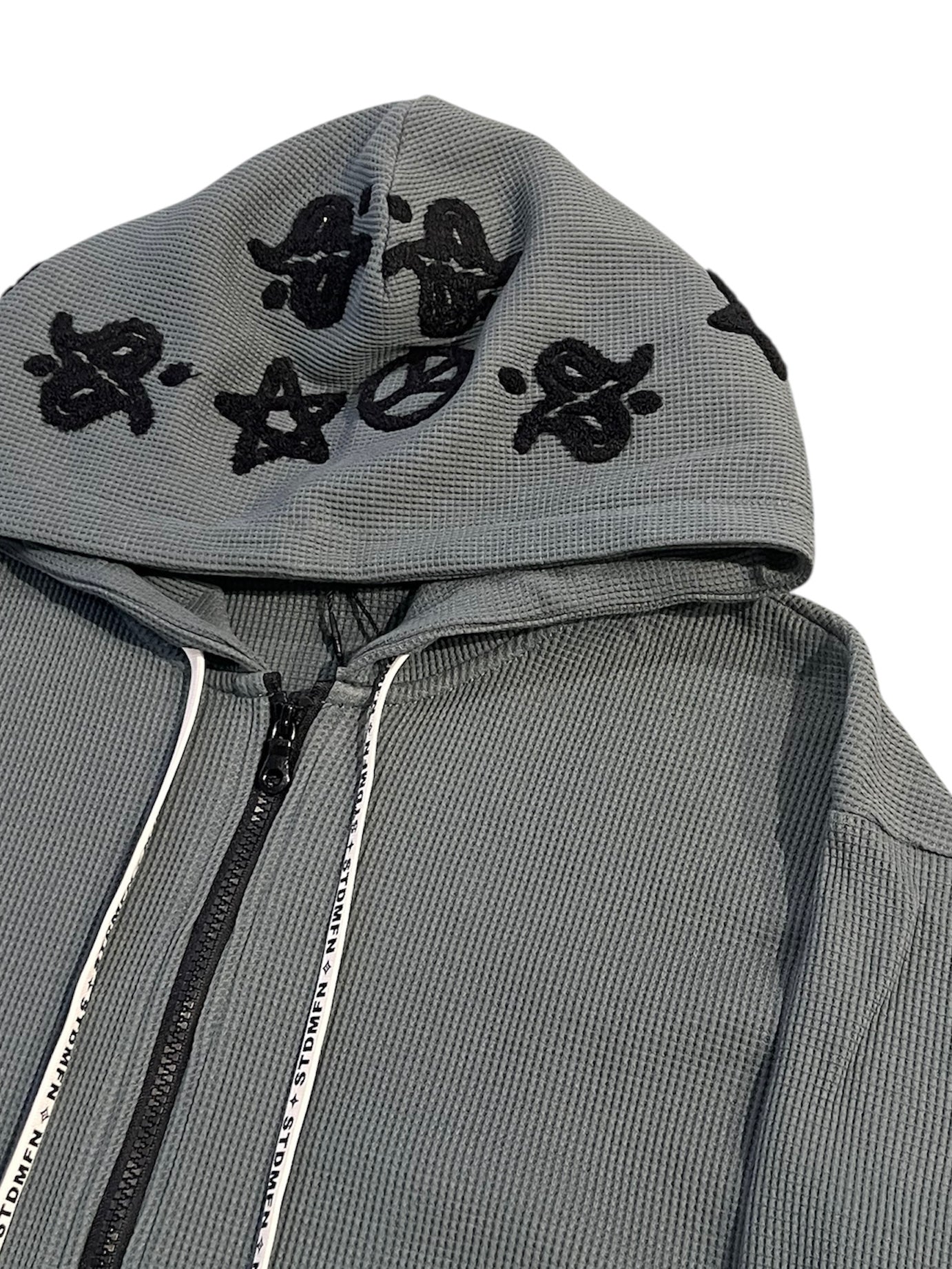 ヘビーウエイトコットンワッフルペイズリーサガラジップパーカー