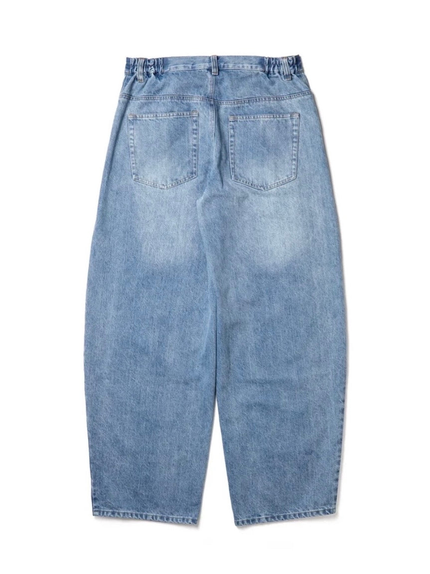 デニム バレルパンツ ウオッシュドデニム