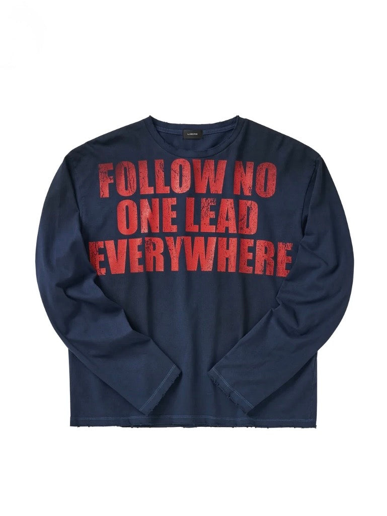NO FOLLOW LONG SLEEVE T-SHIRT / BLUE