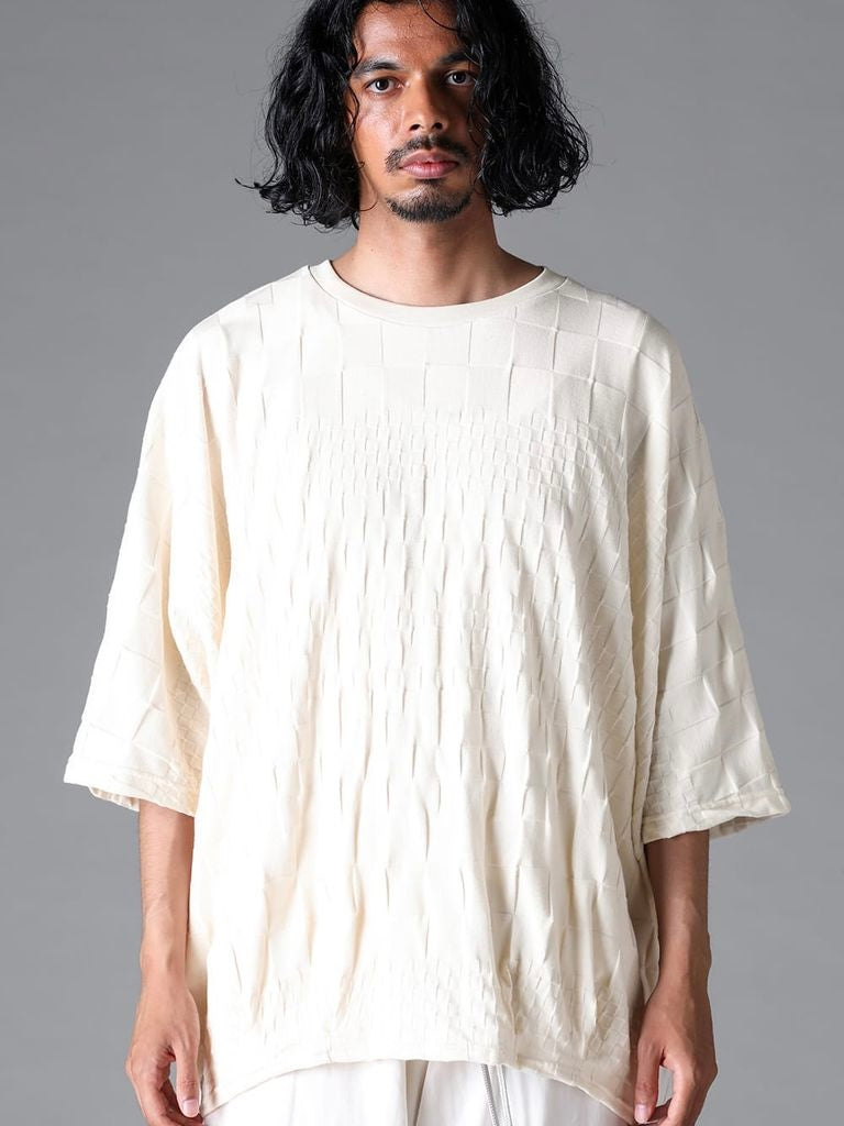 GRADIENT PLAID PATTERN JUMBO TEE