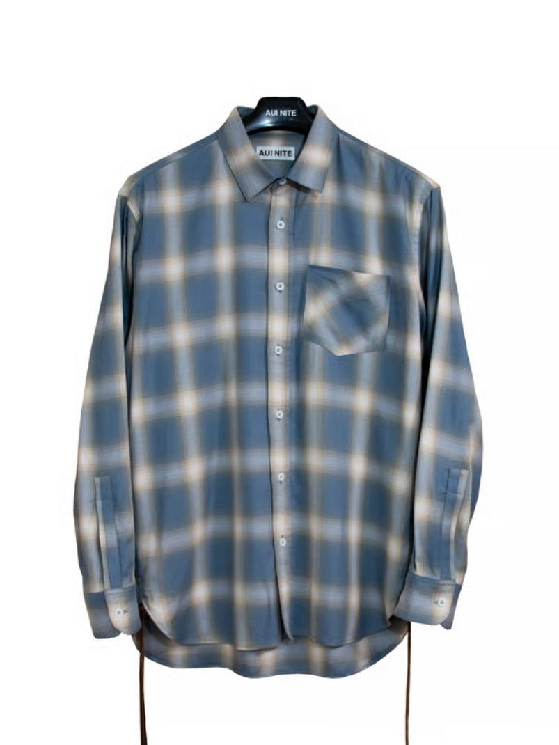 Side lace check shirt