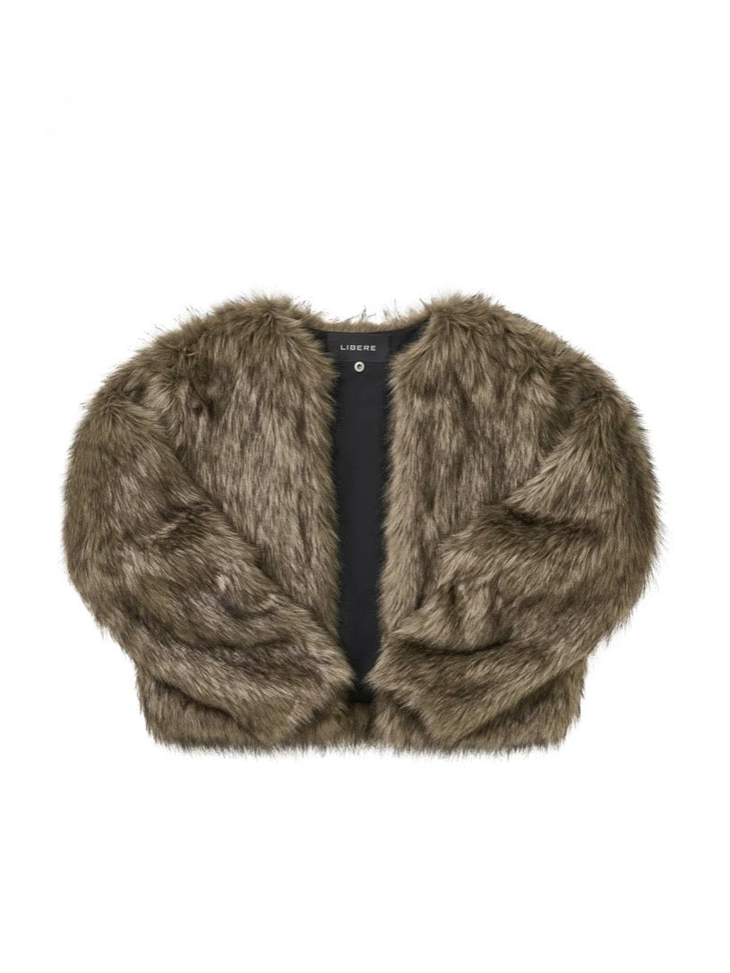 HYBRID FUR JACKET / GRAY